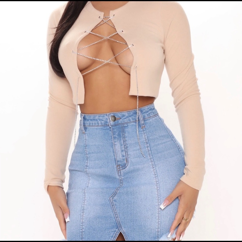 Sexy Brand New Fashion Nova Party Starter Long Sleeve Top Size MEDIUM